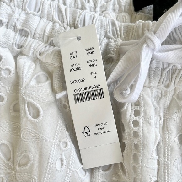 NWT J. Crew Pull-On Easy Pant White Eyelet - Picture 7 of 12